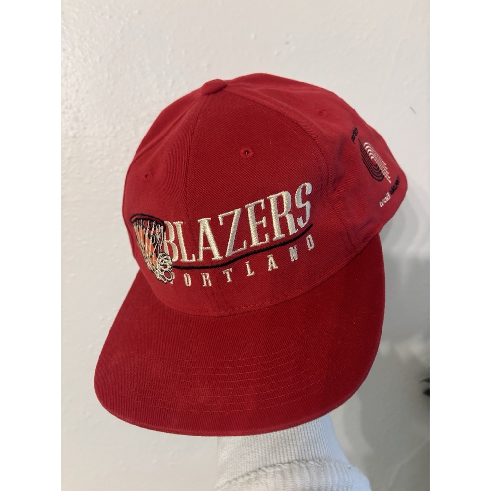 Vintage Trailblazers Hat Mitchell & Ness Red Basketball NBA Embroidered Portland